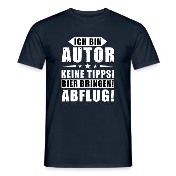 Ich bin Autor - Keine Tipps! Bier bringen! - Männer T-Shirt - Navy - Vorne - AI Model Male 178 light (178cm)
