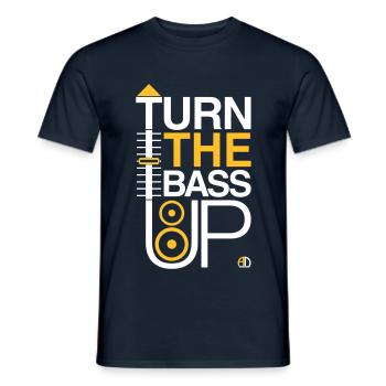 TURN THE BASS UP - Speaker and Music - Men's T-Shirt - navy - Front - AI Model Male 178 light (178cm)