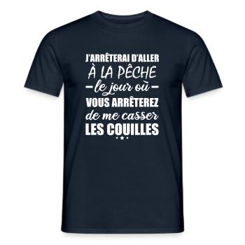 J'arrêterai d aller à la pêche,pêcheur,pêcheuse - T-shirt homme - marine - Devant - AI Model Male 178 light (178cm)