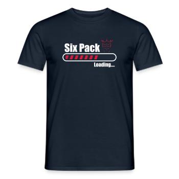 Funny Gym - six pack - Men's T-Shirt - navy - Front - AI Model Male 178 light (178cm)