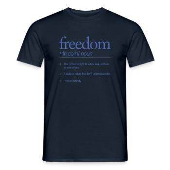 Freiheit Definitiv Sprechen Handeln denken - Männer T-Shirt - Navy - Vorne - AI Model Male 178 light (178cm)