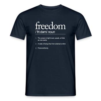 Freiheit Definitiv Sprechen Handeln denken - Männer T-Shirt - Navy - Vorne - AI Model Male 178 light (178cm)