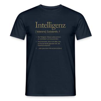 Intelligenz Wortdefinition Wissen Social Media - Männer T-Shirt - Navy - Vorne - AI Model Male 178 light (178cm)