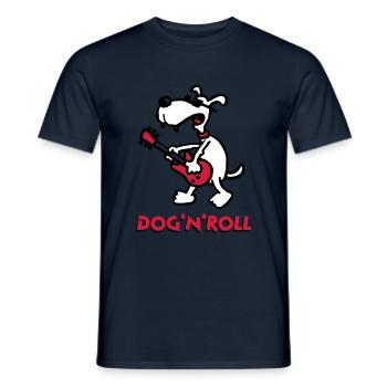 dog_n_roll_b_3c_white - Männer T-Shirt - Navy - Vorne - AI Model Male 178 light (178cm)