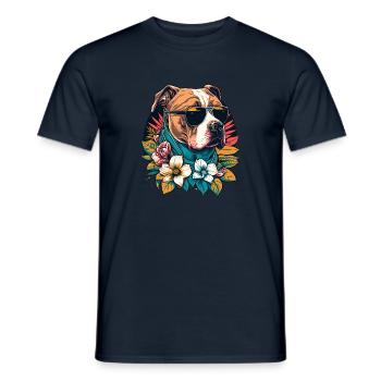 Cool American Staffordshire Dog Desgin - Men's T-Shirt - navy - Front - AI Model Male 178 light (178cm)