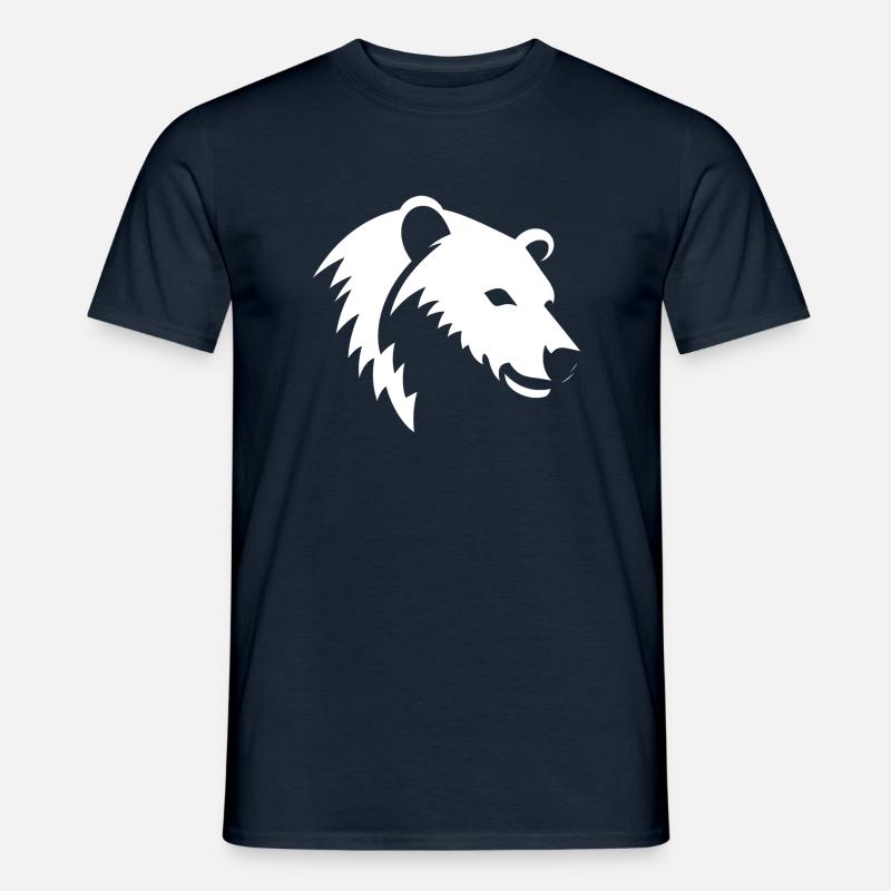 Bär Silhouette eines Eisbärkopfes - Männer T-Shirt - Navy