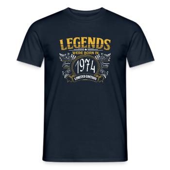 Legends were born in 1974 - Men's T-Shirt - navy - Front - AI Model Male 178 light (178cm)