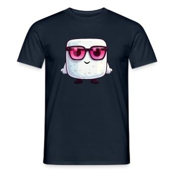 Guimauve kawaii avec lunettes de soleil - T-shirt homme - marine - Devant - AI Model Male 178 light (178cm)