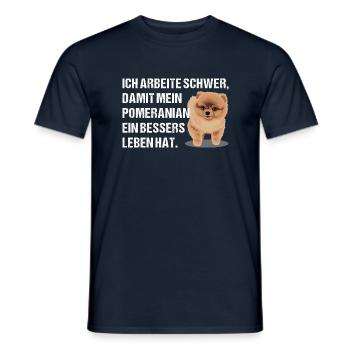 Zwergspitz Pomeranian T-Shirt Geschenk - Männer T-Shirt - Navy - Vorne - AI Model Male 178 light (178cm)