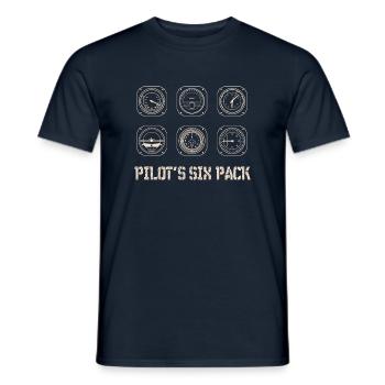 Pilot Flugzeug Fliegen Six Pack aircraft aviation - Männer T-Shirt - Navy - Vorne - AI Model Male 178 light (178cm)