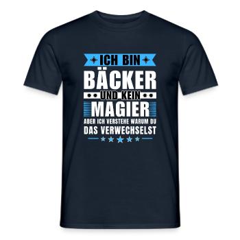 Ich bin Bäcker und kein Magier - Männer T-Shirt - Navy - Vorne - AI Model Male 178 light (178cm)
