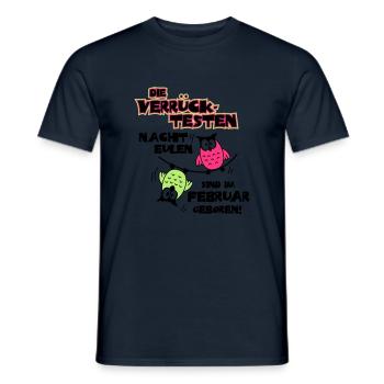 Die verrücktesten Nachteulen im Februar geboren - Männer T-Shirt - Navy - Vorne - AI Model Male 178 light (178cm)