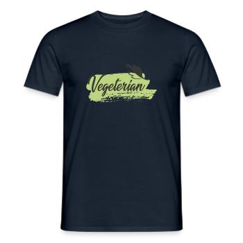 Vegan vegetarian animal welfare gift idea - Men's T-Shirt - navy - Front - AI Model Male 178 light (178cm)