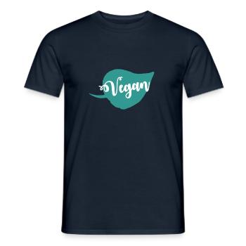 Vegan vegetarian animal welfare gift idea - Men's T-Shirt - navy - Front - AI Model Male 178 light (178cm)