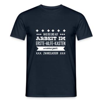 Arbeit Arbeiten Zwangsjacken - Männer T-Shirt - Navy - Vorne - AI Model Male 178 light (178cm)