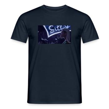 Aesthetic neon girl with cigarette - Men's T-Shirt - navy - Front - AI Model Male 178 light (178cm)