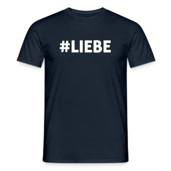 #LIEBE - Männer T-Shirt - Navy - Vorne - AI Model Male 178 light (178cm)