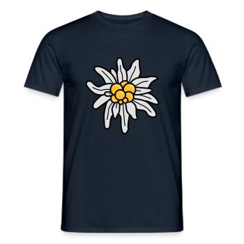 Edelweiss - Männer T-Shirt - Navy - Vorne - AI Model Male 178 light (178cm)