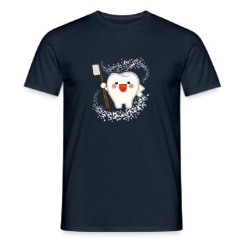 Zahn, Zähne, putzen, yay - Männer T-Shirt - Navy - Vorne - AI Model Male 178 light (178cm)