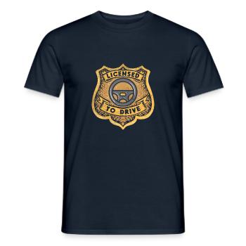 Funny gift new driver Licensed to drive - Men's T-Shirt - navy - Front - AI Model Male 178 light (178cm)