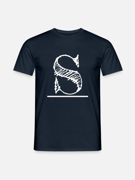Buchstabe S Giant - von Hand (weiß) - Männer T-Shirt - Navy