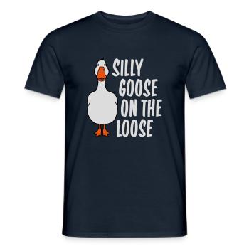 goose on the loose - Men's T-Shirt - navy - Front - AI Model Male 178 light (178cm)