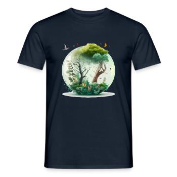 The miniature forest - Men's T-Shirt - navy - Front - AI Model Male 178 light (178cm)