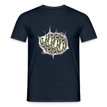 La typographie actuelle plaisante sur les droits des femmes - T-shirt homme - marine - Devant - AI Model Male 178 light (178cm)
