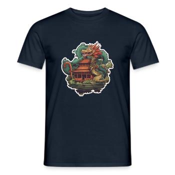 Balinese dragon temple - Men's T-Shirt - navy - Front - AI Model Male 178 light (178cm)
