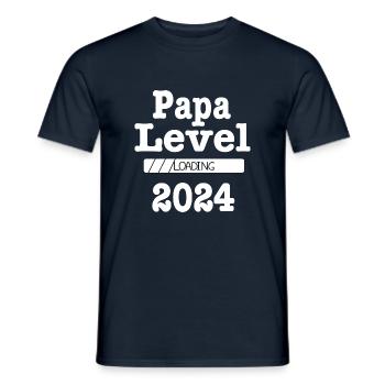 Papa Level Loading 2024 - T-shirt homme - marine - Devant - AI Model Male 178 light (178cm)