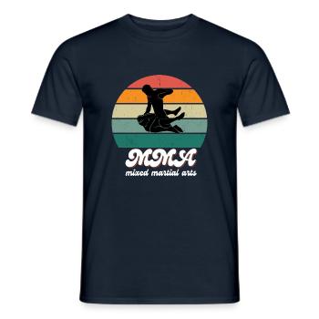 Retro Kampfgeist MMA - Männer T-Shirt - Navy - Vorne - AI Model Male 178 light (178cm)