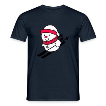 ski fahrer schneemann 02 - Männer T-Shirt - Navy - Vorne - AI Model Male 178 light (178cm)
