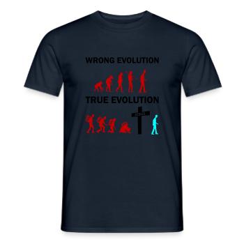 Jésus de la véritable évolution - T-shirt homme - marine - Devant - AI Model Male 178 light (178cm)