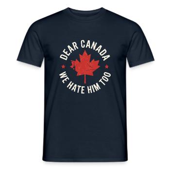 Dear Canada We Hate Him Too - Men's T-Shirt - navy - Front - AI Model Male 178 light (178cm)