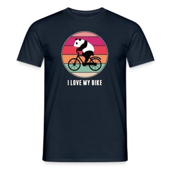 I Love My Bike Lustiger Panda Fahrrad Geschenk - Männer T-Shirt - Navy - Vorne - AI Model Male 178 light (178cm)