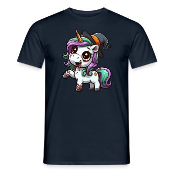 Halloween Licorne Zombie Sorcière Chapeau de Sorcière - T-shirt homme - marine - Devant - AI Model Male 178 light (178cm)