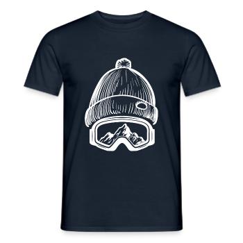 Lunettes de snowboard de ski de sports d’hiver avec casquette - T-shirt homme - marine - Devant - AI Model Male 178 light (178cm)