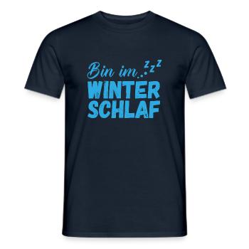 Bin im Winterschlaf - Kalt Eis Frost Schnee Winter - Männer T-Shirt - Navy - Vorne - AI Model Male 178 light (178cm)