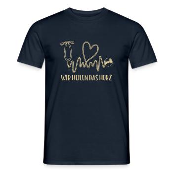 Herzformiges Stethoskop: Wir heilen das Herz - Männer T-Shirt - Navy - Vorne - AI Model Male 178 light (178cm)