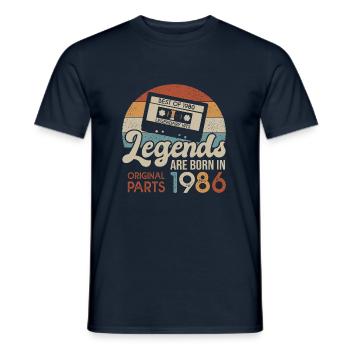 legends cassette 1986 birthday gift 36 years - Men's T-Shirt - navy - Front - AI Model Male 178 light (178cm)