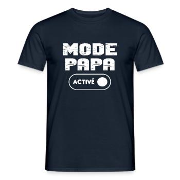 Mode papa activé - T-shirt homme - marine - Devant - AI Model Male 178 light (178cm)