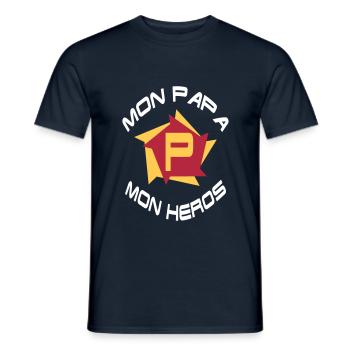 Mon papa mon héros - Men's T-Shirt - navy - Front - AI Model Male 178 light (178cm)