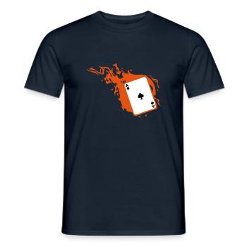 Karten-Poker-Karte als Flamm pique1 - Männer T-Shirt - Navy - Vorne - AI Model Male 178 light (178cm)