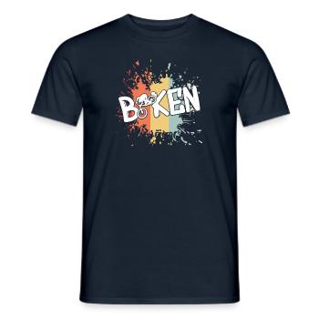Biken Biker Downhill Fahrrad - Männer T-Shirt - Navy - Vorne - AI Model Male 178 light (178cm)