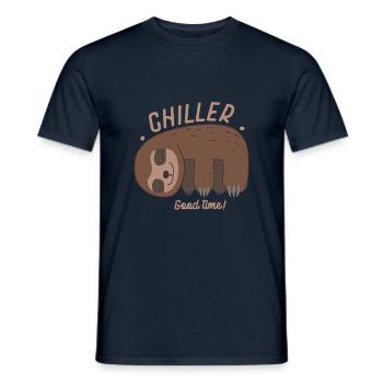 Faultier Chiller Faultier Humor Wandkunst - Männer T-Shirt - Navy - Vorne - AI Model Male 178 light (178cm)