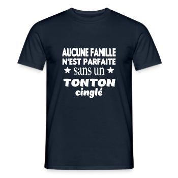 Famille parfaite tonton cinglé - T-shirt homme - marine - Devant - AI Model Male 178 light (178cm)