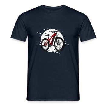 E Bike Fahrrad - Men's T-Shirt - navy - Front - AI Model Male 178 light (178cm)