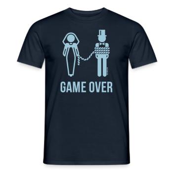 Game Over An Der Leine! (Bräutigam JGA Hochzeit) - Männer T-Shirt - Navy - Vorne - AI Model Male 178 light (178cm)