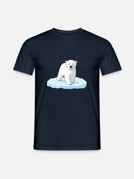 Eisbär auf Eisscholle - Männer T-Shirt - Navy