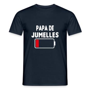 Papa de jumelles - T-shirt homme - marine - Devant - AI Model Male 178 light (178cm)